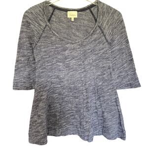 Anthropologie Deletta Womens 100% Cotton 3/4 Sleeve Fit Flare Top Shirt Size XS